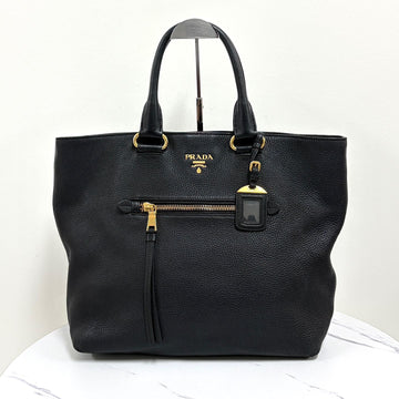 PRADA Vitello Daino Schultertasche Schwarz 159695372 [P]