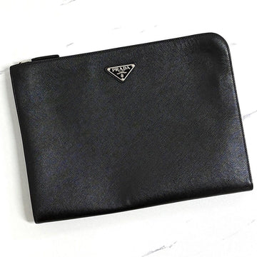 Prada Saffiano Document Clutch Bag Black 159697503 [P]