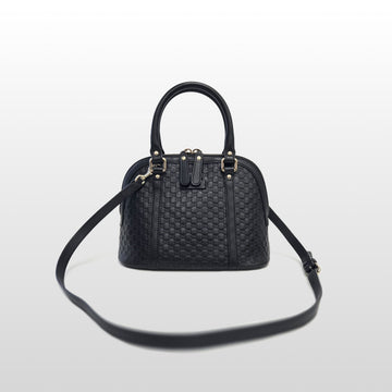 GUCCI マイクロシマレザー ミニドームトートバッグ クロスバッグ ブラック 449654 159697522 [P]