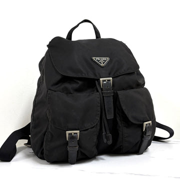 PRADA Dreieck Logo Nylon Rucksack Schwarz Medium 159697527 [P]