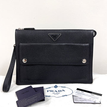 PRADA レザー クラッチバッグ ブラック (2VF018) 159697583 [P]