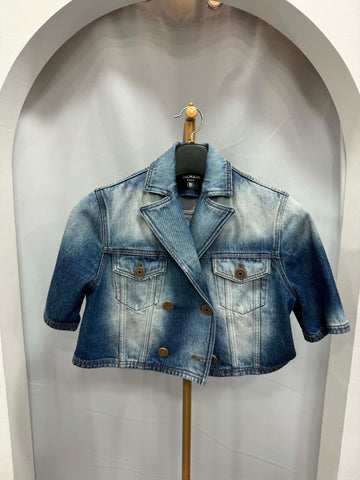 BALMAIN Denimjacke Kurzarm Größe 34 159697932 [P]