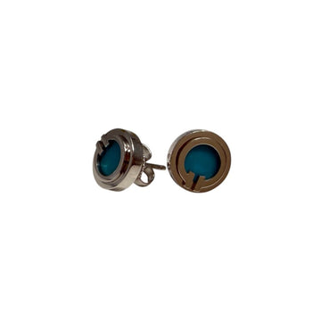 TIFFANY & CO 18K Weißgold Ohrringe mit Kreis in Türkis 12345 159703336 [P]