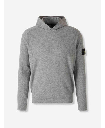STONE ISLAND Hooded Sweatshirt aus Wolle in Cement Melange 152202338 [P]