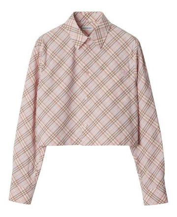 BURBERRY クロップチェックコットンシャツ長袖 152202765 [P]