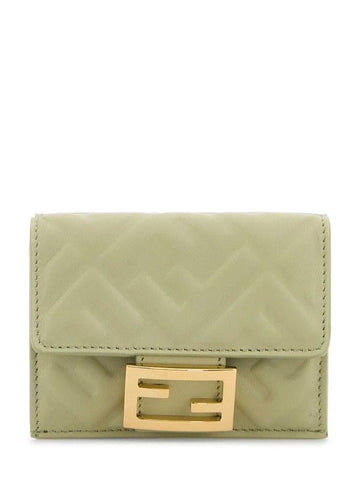 FENDI Baguette Mikro Nappa Leder Trifold Geldbörse 152204489 [P]