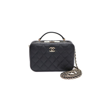 CHANEL キャビア トップハンドル ベニティ コスメティック カメラバッグ トートバッグ クロスバッグ 81809819 159709424 [P]