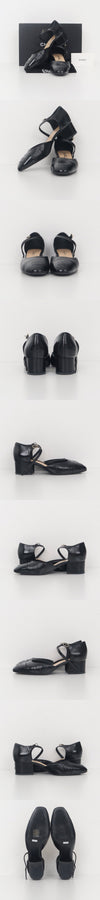 CHANEL CC Logo Strap Mid Heel Sandals Black G45878 38 159713756 [P]
