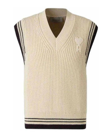 AMI Ribbed Wool Sleeveless Sweater 156729636 [P]