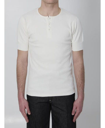 LEMAIRE リブ ヘンリートップ リブ ヘンリー 半袖 Tシャツ 156729756 [P]