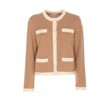 TORY BURCH Chunky Woll-Trim Cardigan 156799044 [P]