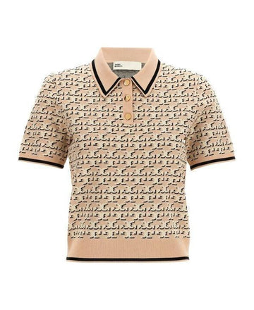 Tory Burch Logo Jacquard Polo Top 156799046 [P]