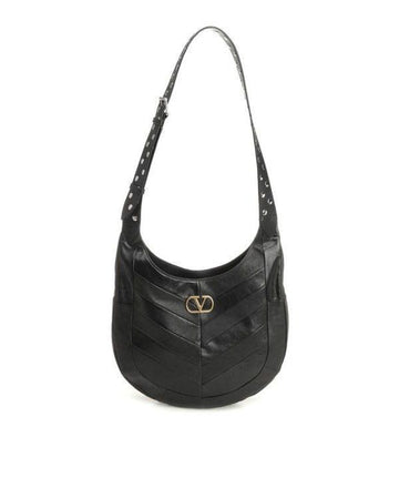 VALENTINO シェブロンパターン ナッパレザー ホーボーバッグ 156799010 [P]