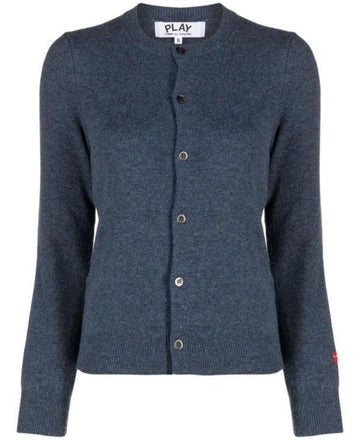 Comme Des Garcons Small Red Heart Patch Wool Cardigan 156799093 [P]