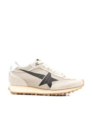 GOLDEN GOOSE ベージュ メッシュ スウェード アッパー ブラック スター マラソンスニーカー 156799341 [P]