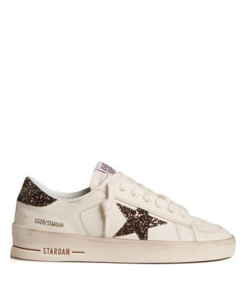 Golden Goose Star Sneakers White Leather Brown Glitter Star 156799356 [P]