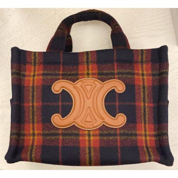 Celine Small Cabas in Tartan Textile Calfskin 156799586 [P]
