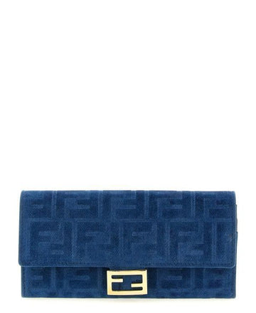 Fendi Floc Denim Continental Wallet Chain 156799798 [P]