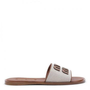 Miu Miu Canvas and Leather Slide 156799891 [P]