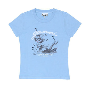 GANNI Mermaid Future Logo Baby Fit Damen T-Shirt 159720925 [P]
