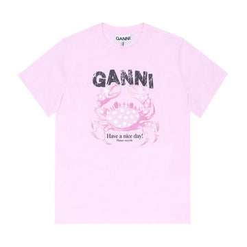 Ganni Crab Logo Women's Short Sleeve T-Shirt 159720929 [P]
