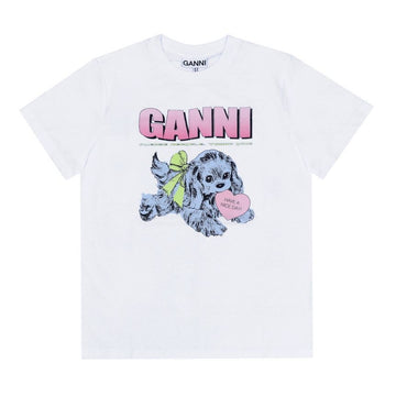 Ganni Puppy Logo Women's Short Sleeve T-Shirt 159720933 [P]