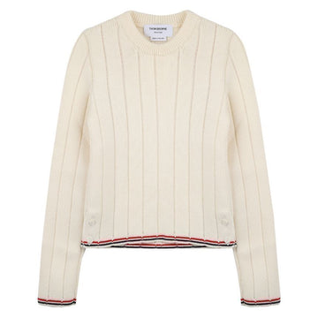 THOM BROWNE Langarm Rippstrickpullover FKA501AY1024-100 145899377 [P]