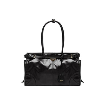 PRADA 26FW トライアングルロゴ ボニー ラージ トート&ショルダーバッグ ブラック 1BA433 2CYR F0002 159721678 [P]