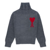 AMI Großer Herz Woll-Turtleneck-Pullover 65321664 [P]