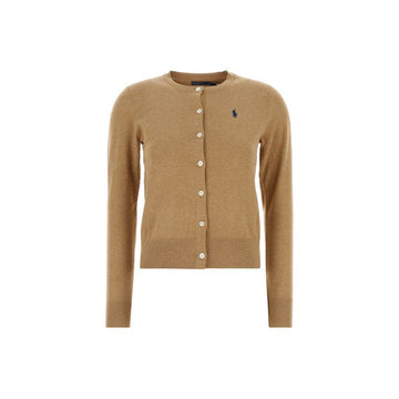 Polo Ralph Lauren Crewneck Cardigan with Pony Logo Embroidery Camel 211971871 007 159722147 [P]