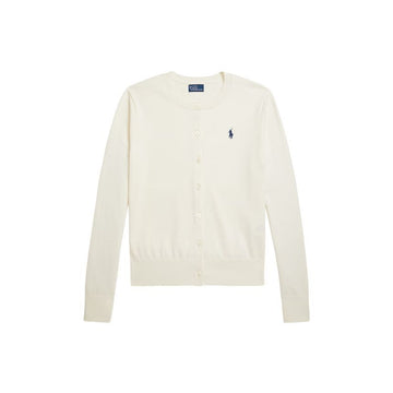 Polo Ralph Lauren Crewneck Cardigan with Pony Logo Embroidery Cream 211971871 003 159722151 [P]