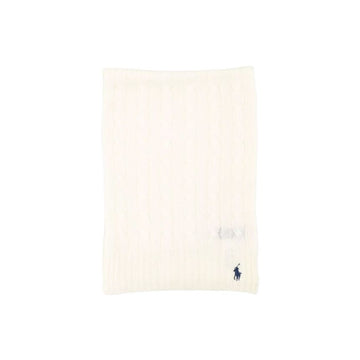 POLO RALPH LAUREN ケーブルウールカシミアマフラークリーム 159722166 [P]