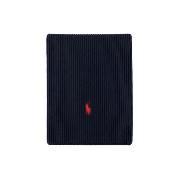 Polo Ralph Lauren Classic Ribbed Scarf with Pony Embroidery Blue 710981757 001 159722175 [P]