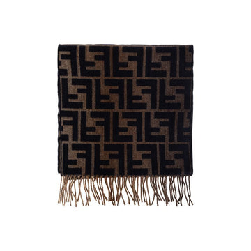 Fendi Jacquard Wool Scarf Brown Blue 26FW FXS471 ATQC F0DE8 159722580 [P]