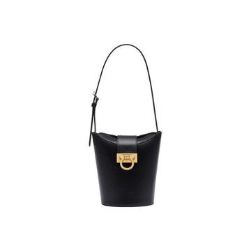 SALVATORE FERRAGAMO 26FW Goldene Ganžni Schultertasche Tri-Pollio Schwarz 21-1194 0748442 159723753 [P]