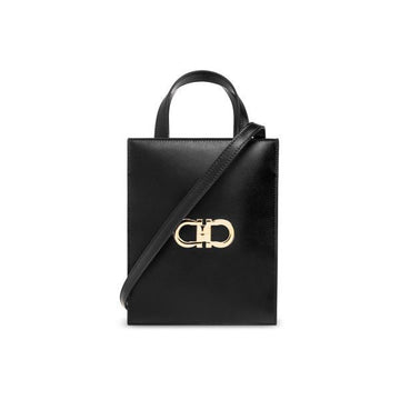 Salvatore Ferragamo Double Gancini Mini Tote & Crossbody Bag Black 21-8358 0771687 159723863 [P]
