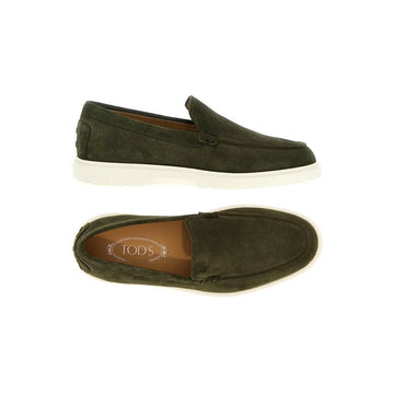 Tods Pebble Tab Suede Loafer Green 159724475 [P]