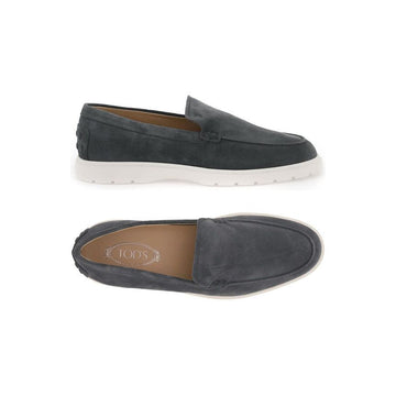 Tods Pebble Tab Suede Loafers Dark Gray 159724477 [P]