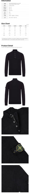 Stone Island Woven Half-Zip Rams Wool Knit Black 159724531 [P]