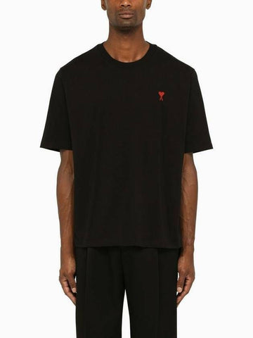 AMI Chainsitched Herzlogo Loopback Bio-Baumwolle Kurzarmshirt 726 001 133032350 [P]