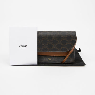 CELINE Triof Strappy Canvas Soft Lambskin Handbag 159095082 [P]