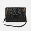 Gucci Medium Leather GG Marmont Chain Shoulder Bag Black 159123229 [P]