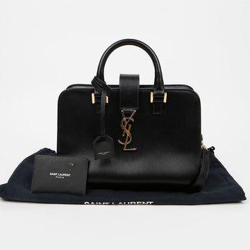 SAINT LAURENT Damentasche Kavaz Baby Leder Tote Schwarz Gold 159297075 [P]