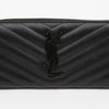 SAINT LAURENT カサンドラ ブラック モノグラム マトラッセ ジッパー 二つ折り財布 ブラック 159410002 [P]