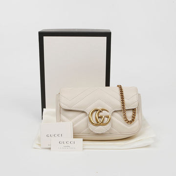 Gucci GG Marmont Matelassé Super Mini Bag White 159542276 [P]