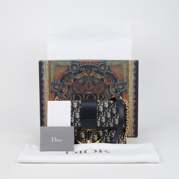 DIOR 30 Montaigne Oblique Jacquard Chain Bag Blue 159411000 [P]