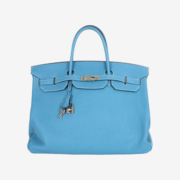 HERMES Birkin 40 Blue Jean mit Silberbeschlägen 159717470 [P]