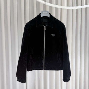 PRADA Veloursdenim Bomberjacke Schwarz 159732178 [P]