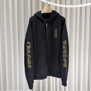 Chrome Hearts Vertical Logo Fleece Hoodie Black (S-grade/XL) 159732658 [P]