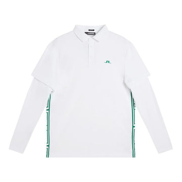 J Lindeberg Liam Regular Fit LS Polo T-Shirt White GMJT08008 0000 49031095 [P]